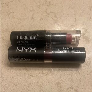 NYX Matte Lipstick and wet n wild Megalast Lip Color